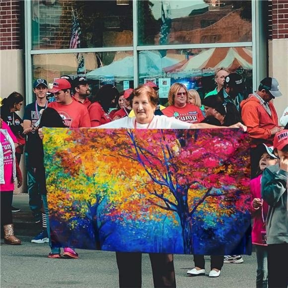 Autumn Fall Trees Flag 3x5 Ft Outdoor Decorative Banner - Picture 5 of 5